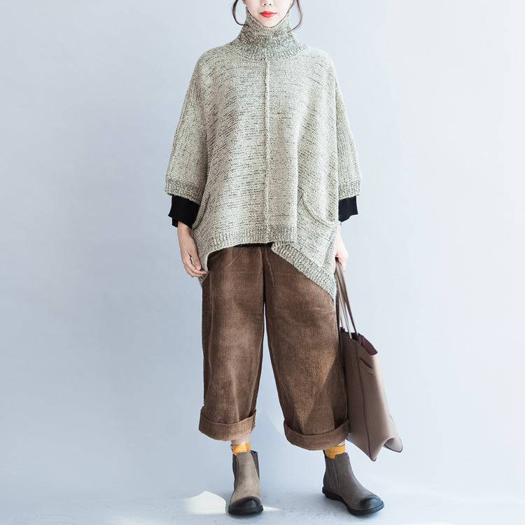 2025 autumn fashion cotton knitted sweater oversize batwing sleeve large hem sweater pullover