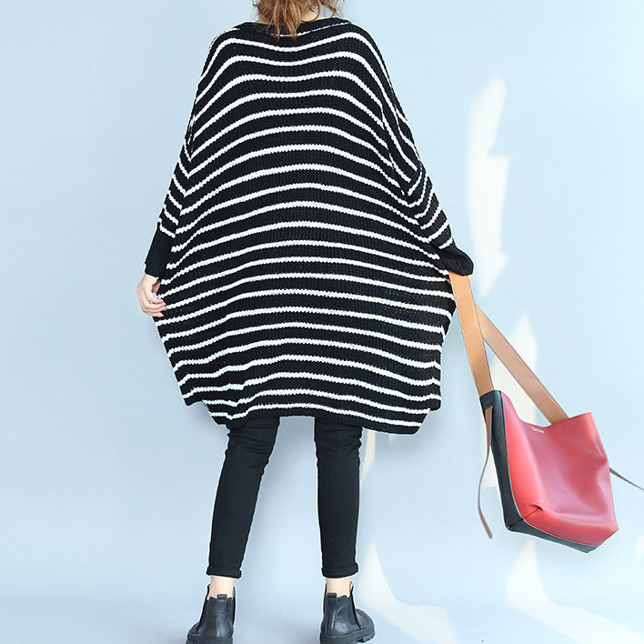 2025 black casual cozy sweater dresses low high plus size o neck knit pullover dress