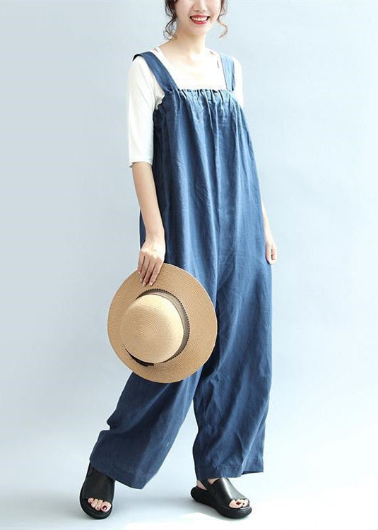 2025 blue casual linen pants oversize stylish jumpsuit pants