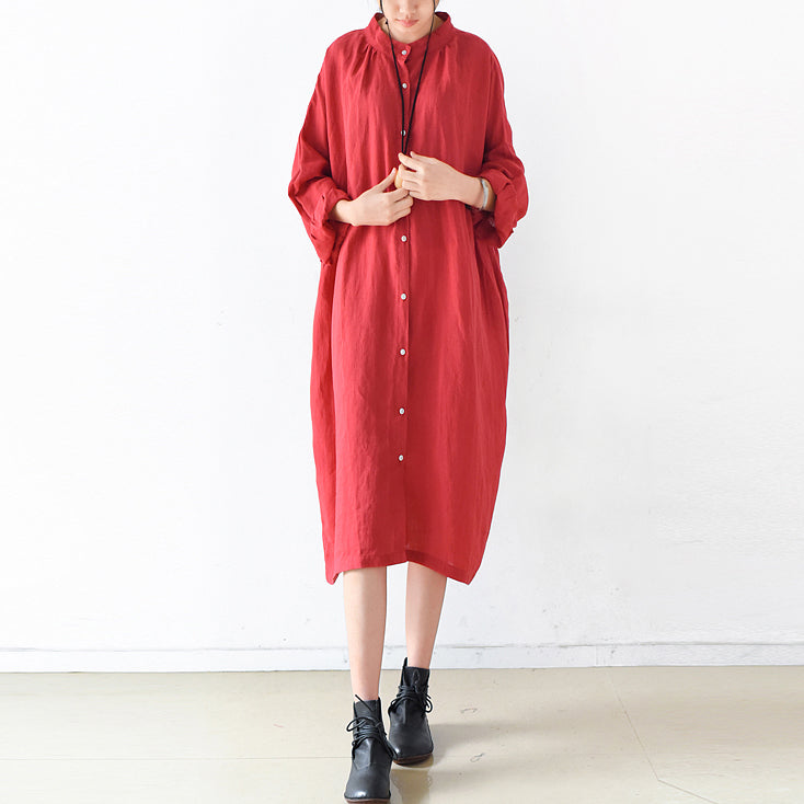 2025 fall Plus size linen dresses cute linen shirt dress maternity dresses