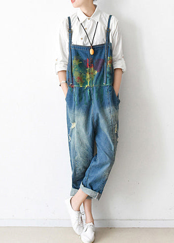 2025 fall oversized denim jumpsuits casual blue jeans denim outfits cute