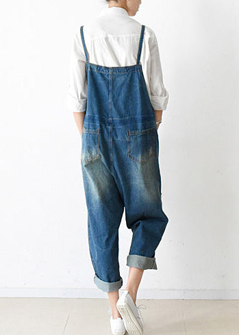 2025 fall oversized denim jumpsuits casual blue jeans denim outfits cute