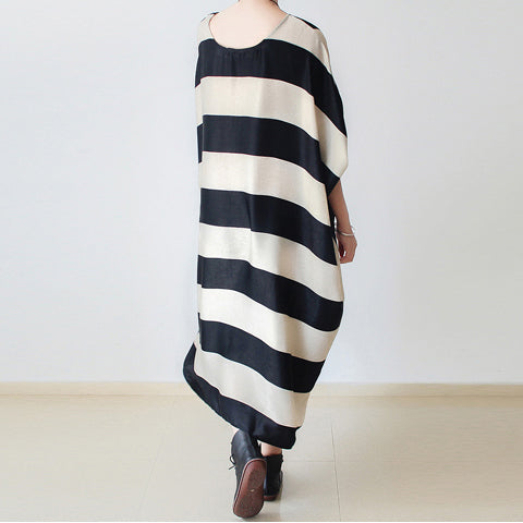 2025 fall oversized stripe dresses plus size dress baggy caftans no limit to weight