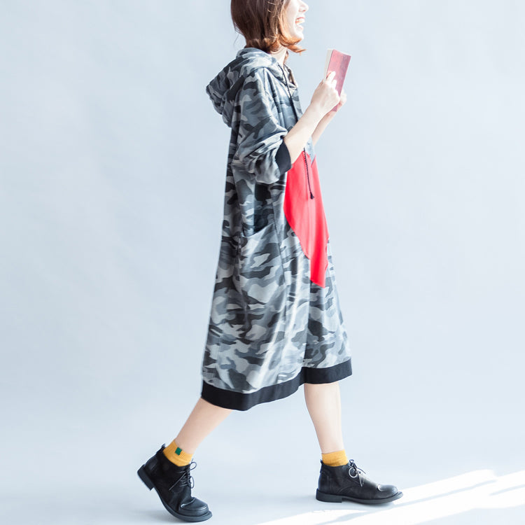 2025 fall prints ruffles black cotton shift dresses hooded oversize casual dress patchwork loving heart