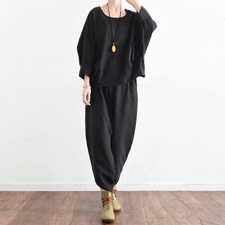 2025 fall trend outfits plus size black linen suits cute linen tops with pants