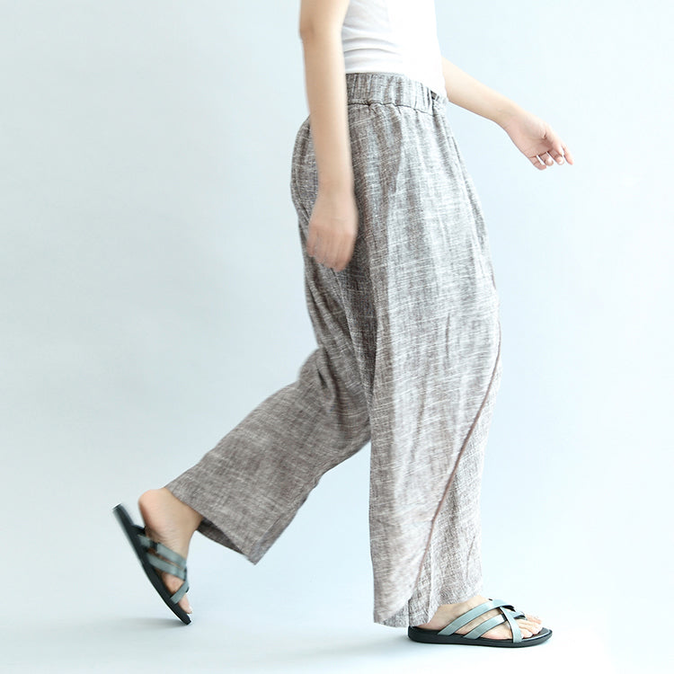 2025 khaki linen pants oversize elastic waist traveling pants