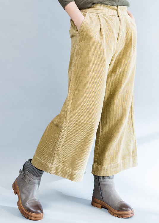 2025 khaki thick corduroy trousers loose casual wide leg pants