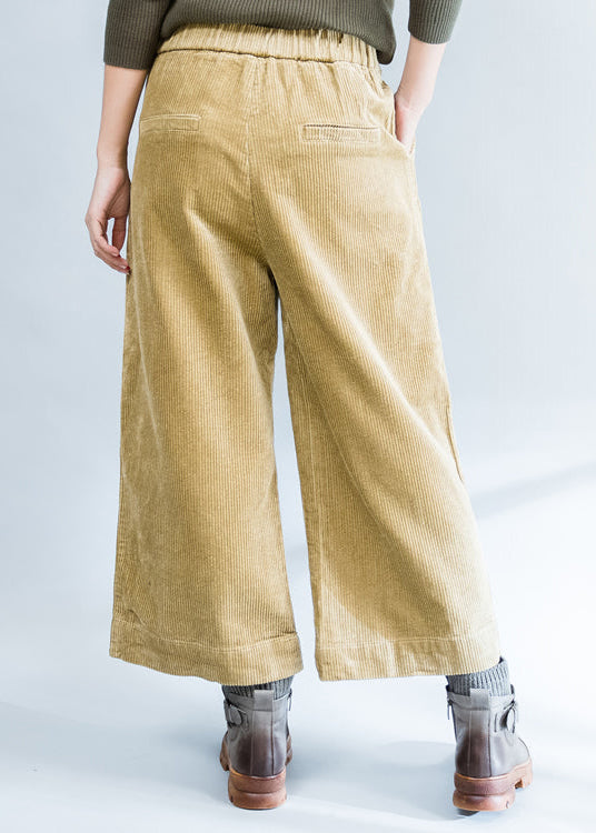 2025 khaki thick corduroy trousers loose casual wide leg pants