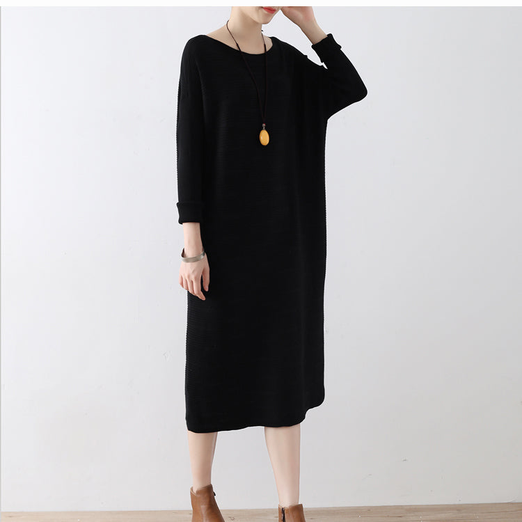 2025 winter black sweater dresses plus size knit dress warm cotton winter clothing outwear