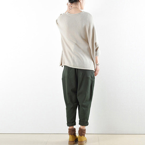 2025 winter pants green warm cotton carrot pants oversize elastic waist to 104cm