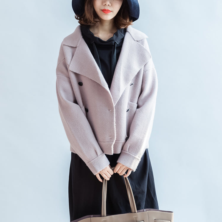 2025 winter pink short woolen jackets oversized woolen coats