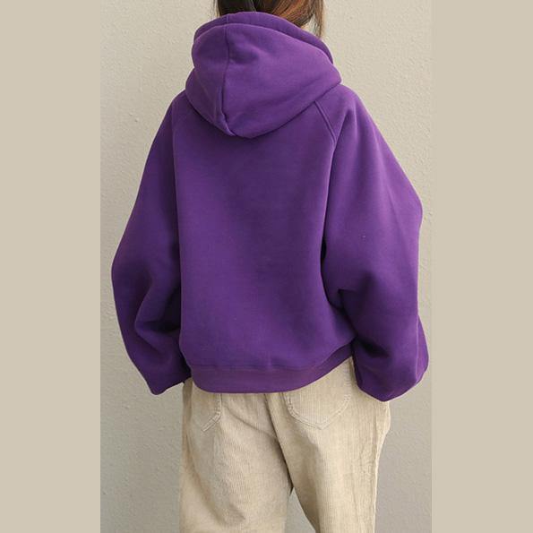 2025 Cute Yellow And Purple Brushed Hoodie Fleece For Women