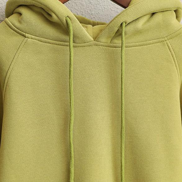 2025 Cute Yellow And Purple Brushed Hoodie Fleece For Women