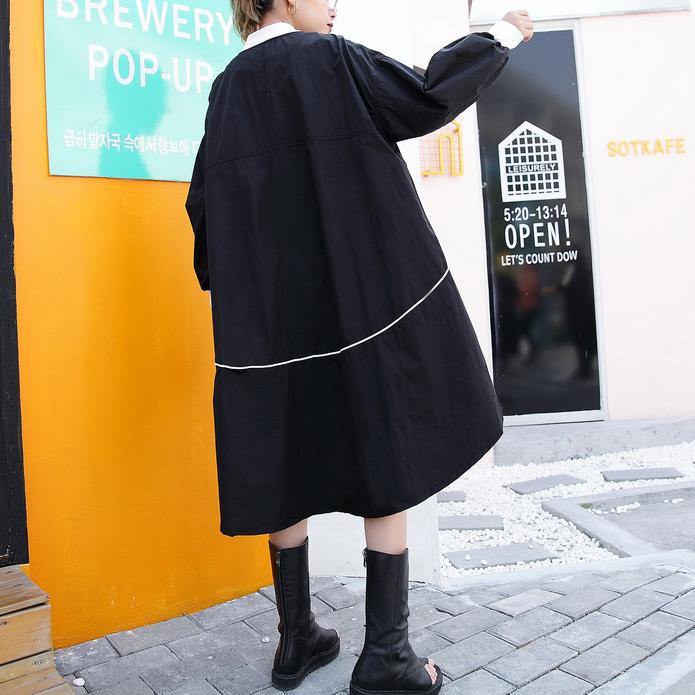 2025 black thin coat casual low high cardigans boutique big pockets jackets