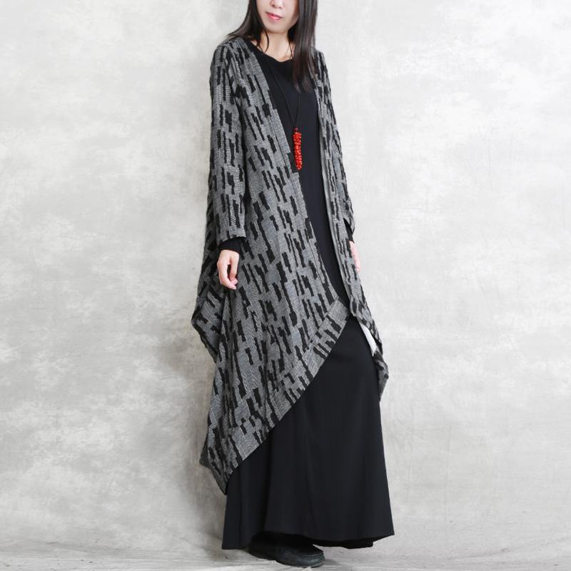 2025 dark gray Coats oversized asymmetric Winter coat Fashion long sleeve patchwork long coats