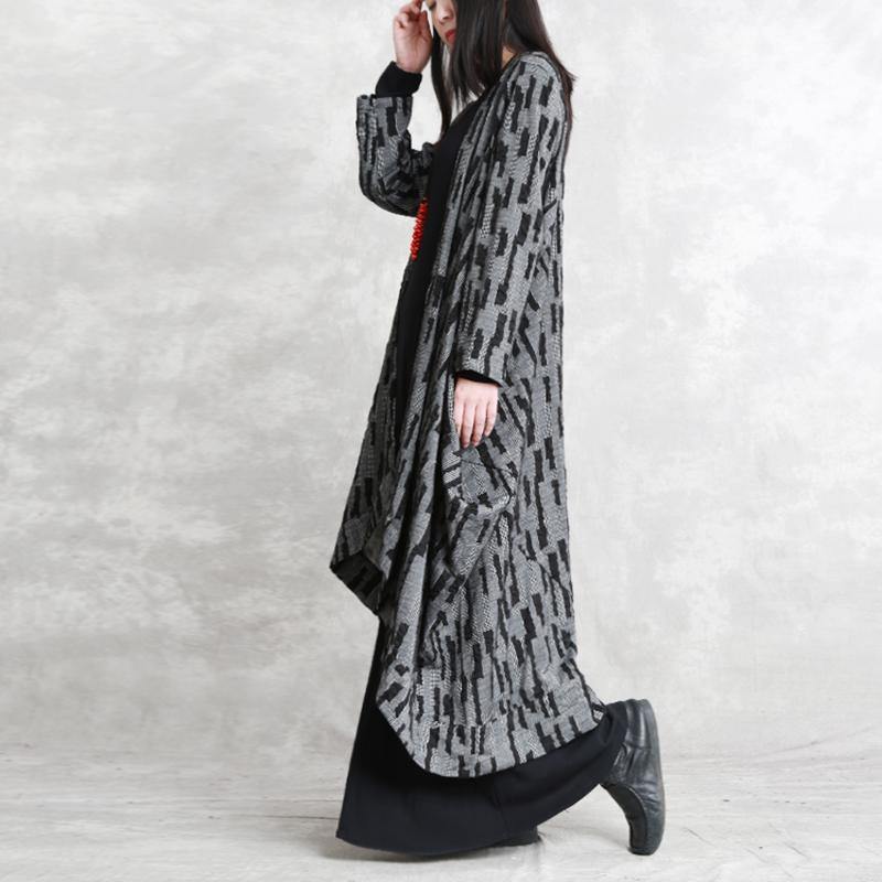 2025 dark gray Coats oversized asymmetric Winter coat Fashion long sleeve patchwork long coats