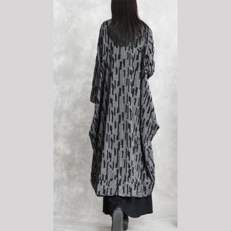 2025 dark gray Coats oversized asymmetric Winter coat Fashion long sleeve patchwork long coats