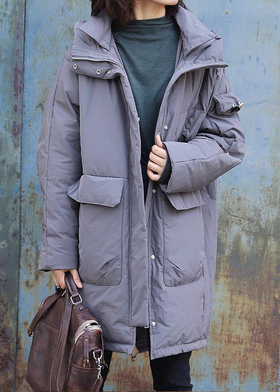 2025 gray casual outfit plus size warm winter coat winter hooded winter outwear