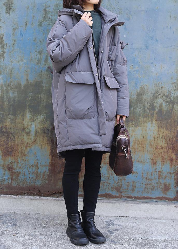 2025 gray casual outfit plus size warm winter coat winter hooded winter outwear