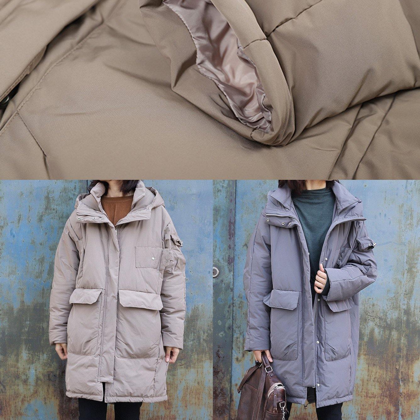 2025 gray casual outfit plus size warm winter coat winter hooded winter outwear