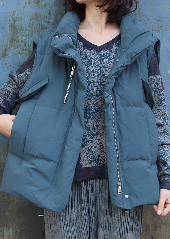 2025 gray green outwear plus size Jackets & Coats sleeveless stand collar winter outwear