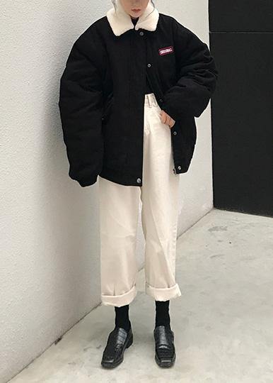 2025 oversize snow jackets winter overcoat black Peter pan Collar women parka