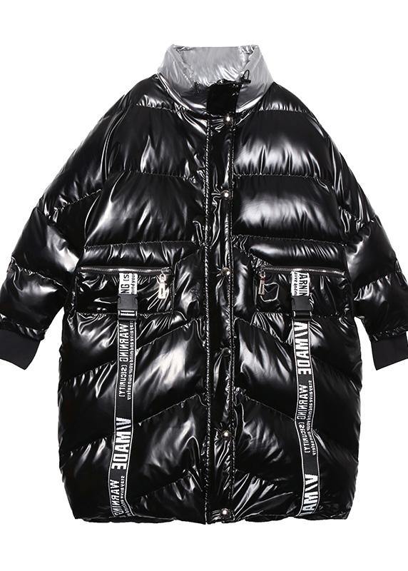 2025 plus size down jacket high neck winter coats black patchwork women parka