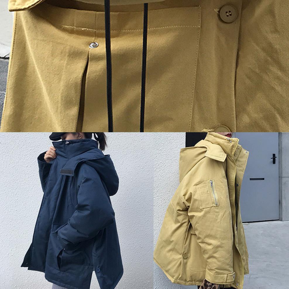 2025 plus size warm winter coat side open winter coats yellow hooded women parkas