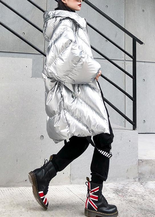 2025 silver Parkas for women oversized down jacket winter outwear hooded