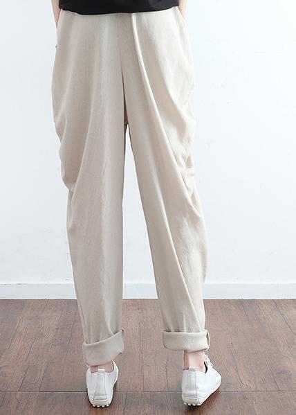 2025 summer new original design cotton linen loose Harlan wide-leg hanging large size feet trousers