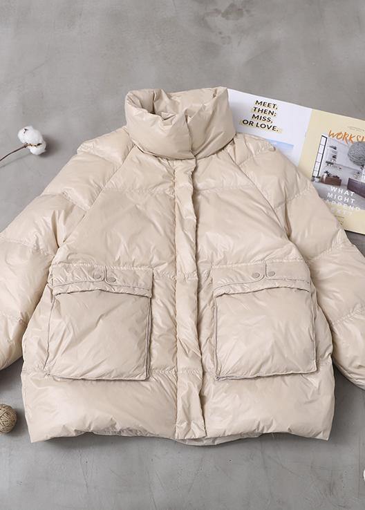 2025 white goose Down coat plus size clothing snow jackets two pockets stand collar coats