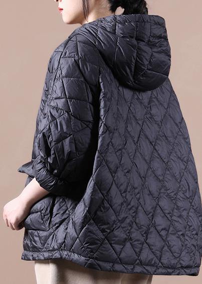 2025 Loose Fitting Winter Jacket Hooded Black Pockets Down Coat-(free Shipping+limited Stock)