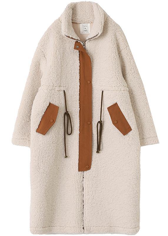 2025 nude Woolen Coats plus size winter coat high neck drawstring jackets(Limited Stock)