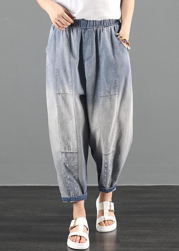 2025 summer dress code loose high waist washed old denim harem pants