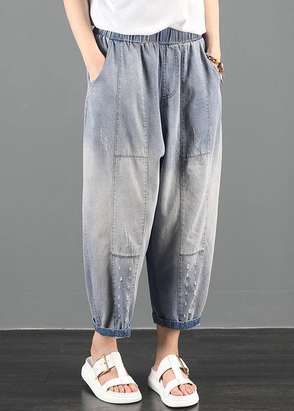 2025 summer dress code loose high waist washed old denim harem pants