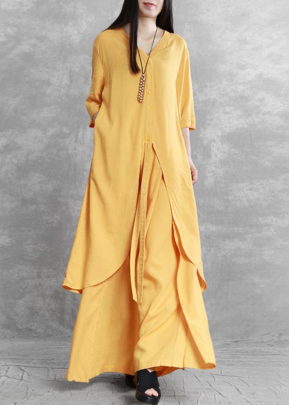 2025 summer new irregular long shirt draped casual two-piece suit