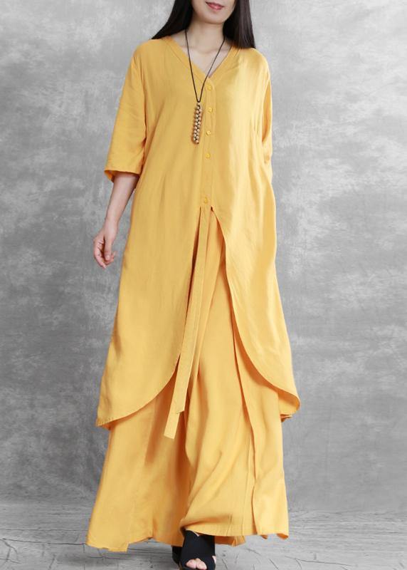 2025 summer new irregular long shirt draped casual two-piece suit