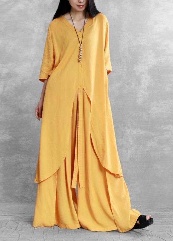 2025 summer new irregular long shirt draped casual two-piece suit