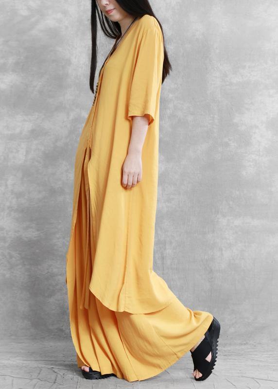 2025 summer new irregular long shirt draped casual two-piece suit