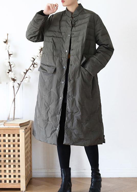 2025green down jacket woman casual stand collar women parka warm Casual winter outwear