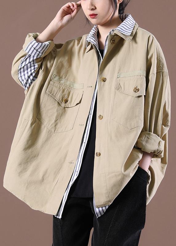 2025 Spring Khaki Fake Two Coats