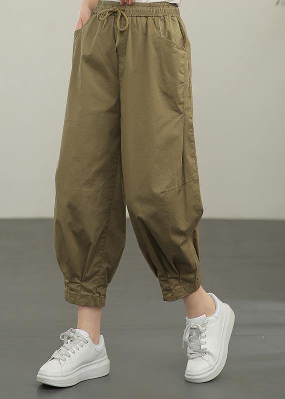 2025 Summer Casual With Elastic Waist And Loose Lace Up Pants