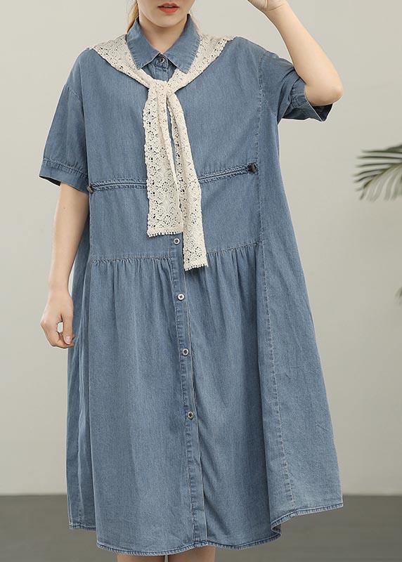 2025 Wash Casual Lace Shawl Two Piece Denim Dress