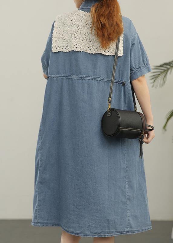 2025 Wash Casual Lace Shawl Two Piece Denim Dress