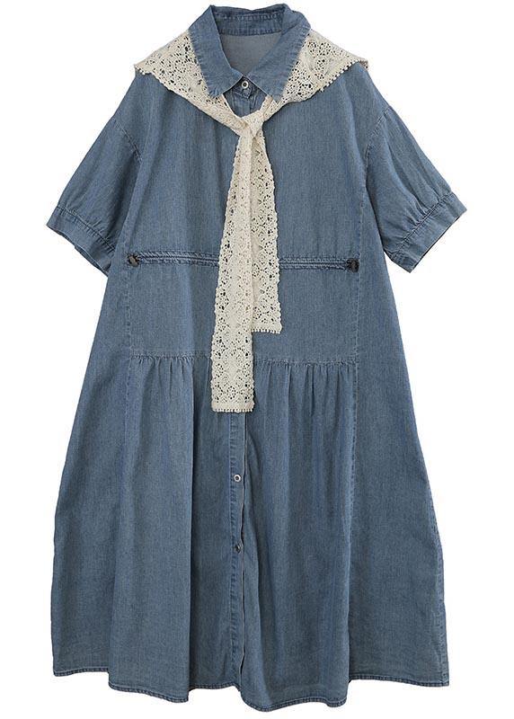 2025 Wash Casual Lace Shawl Two Piece Denim Dress