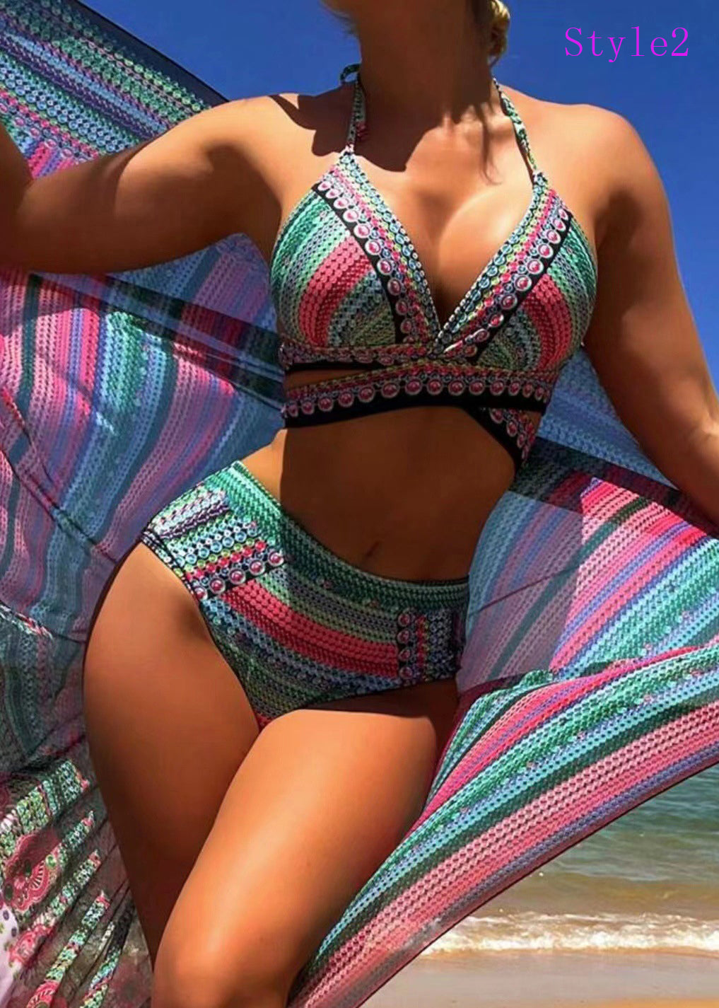 2025 New Beach Three Piece Bikini Swimsuit