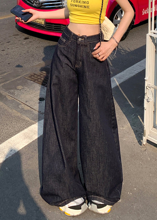 2025 New High Waist Denim Wide Leg Pants Summer