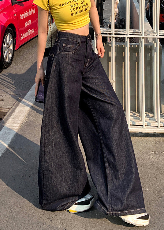 2025 New High Waist Denim Wide Leg Pants Summer