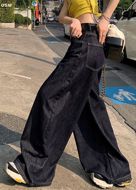 2025 New High Waist Denim Wide Leg Pants Summer