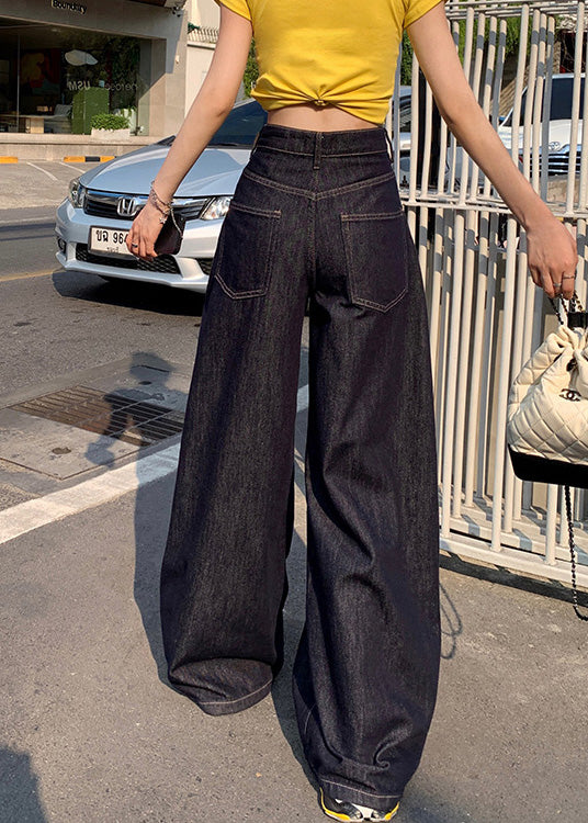 2025 New High Waist Denim Wide Leg Pants Summer